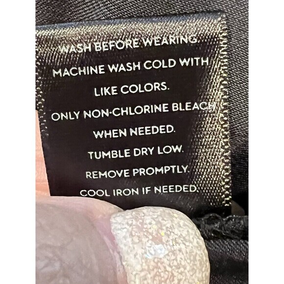 Simply Vera Wang V-Neck Black Dress With White Stripes Size XL - Picture 9 of 9